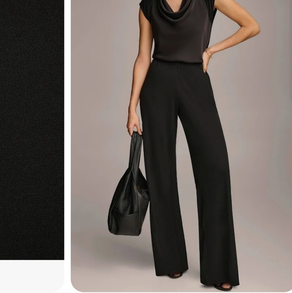 Dkny Pants - DKNY Silk Long Wide Leg Flat Front Dress Pants Size 8